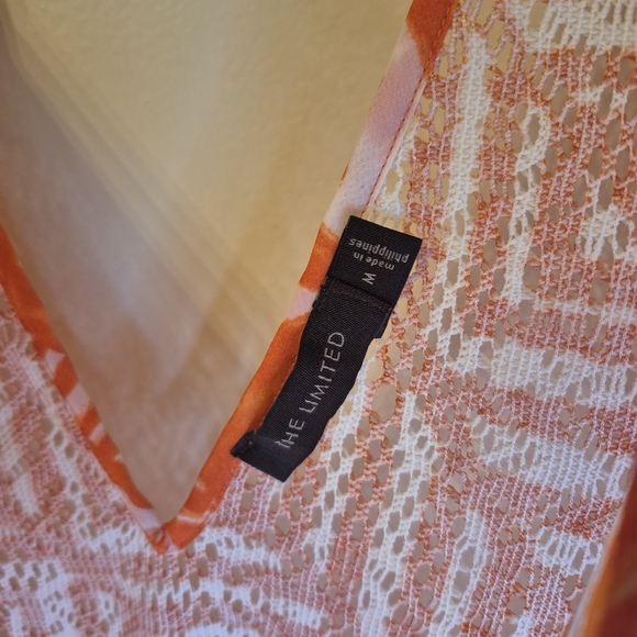 The Limited Orange Printed V-Neck Blouse - Picture 4 of 8